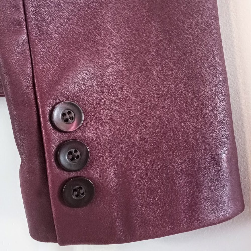 Bernardo Plum Lamb Leather Blazer - Picture 5 of 8
